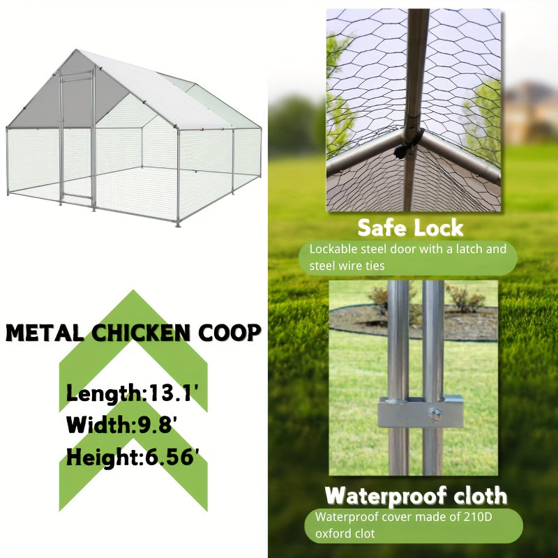 Large Metal Chicken Coop Waterproof UV Resistant For Poultry