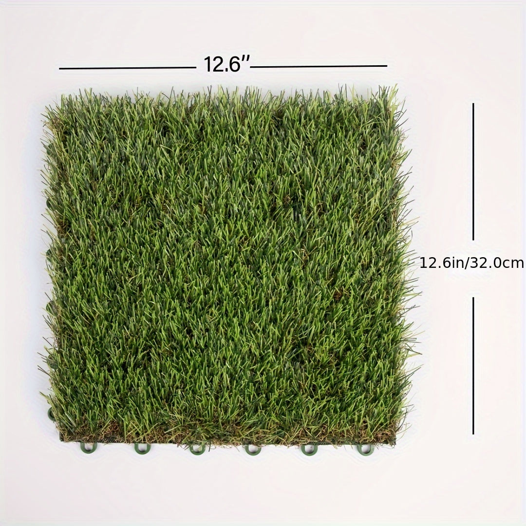 9 Pcs Chicken Nest Mats 12.6x12.6 Inch Artificial Grass Carpet Chicken Nest Fence Box Mat Pet Friendly Garden Decoration