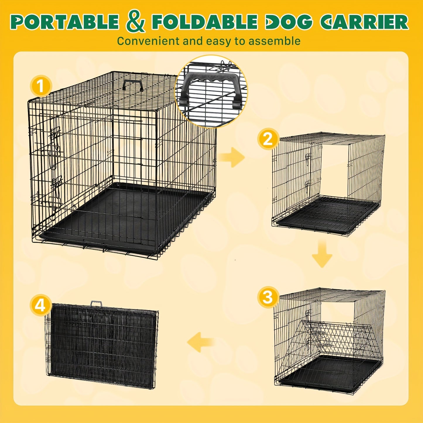 SMUG Medium Dog Crate with Divider Panel for Travel