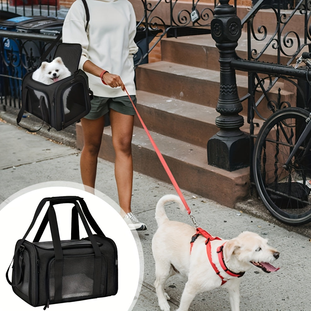 Ultra Comfy Portable Pet Carrier Bag Spacious Premium Plush Mat Safe Travel Companion for Medium Cats and Small Dogs Up to 15 Pounds