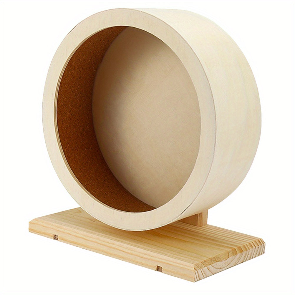 1pc Silent Wooden Hamster Exercise Wheel for Healthy Play