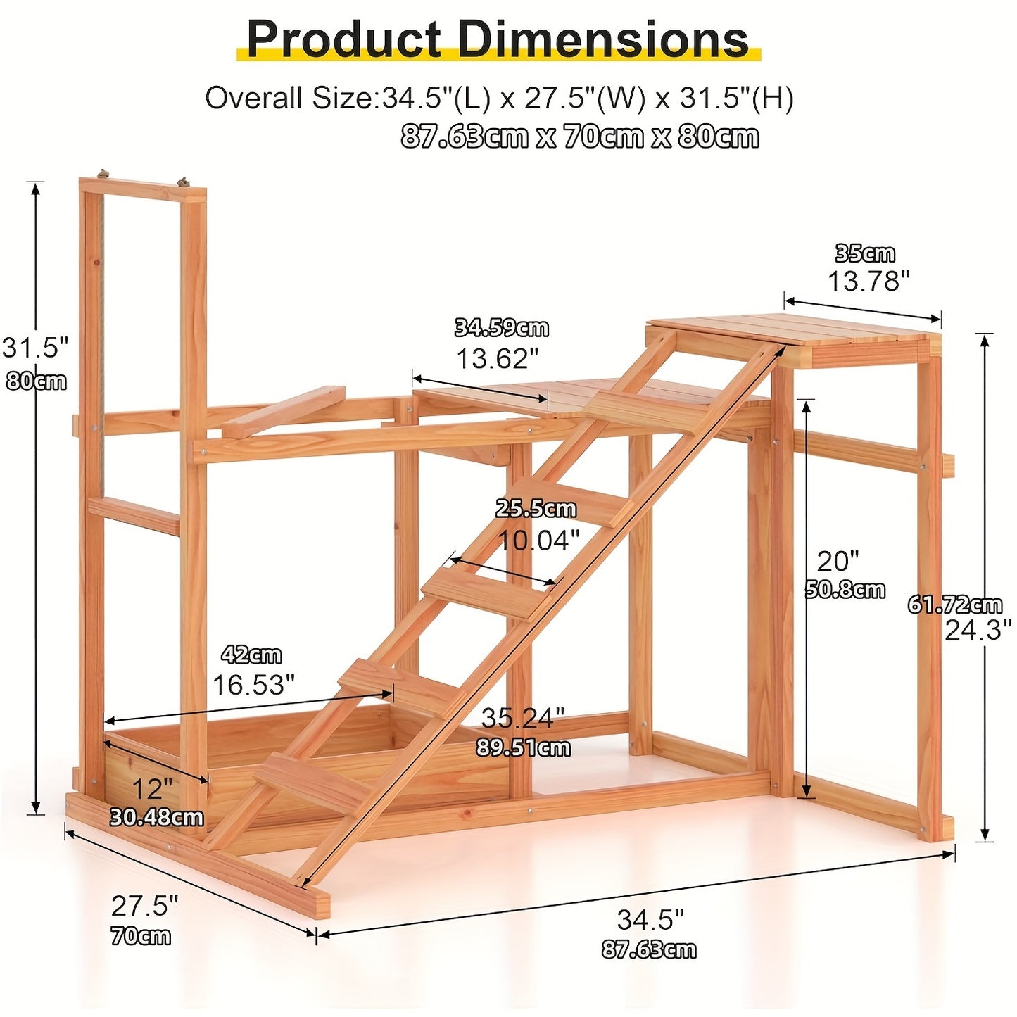 Chicken Perch Chicken Coop Accessory With Swing Ramp Platform