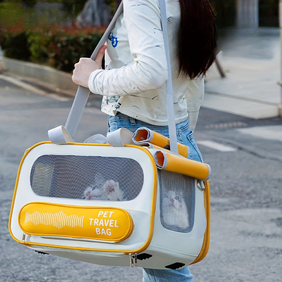 Foldable Portable Pet Carrier Backpack for Cats Under 22 Pounds and Dogs Under 16.5 Pounds