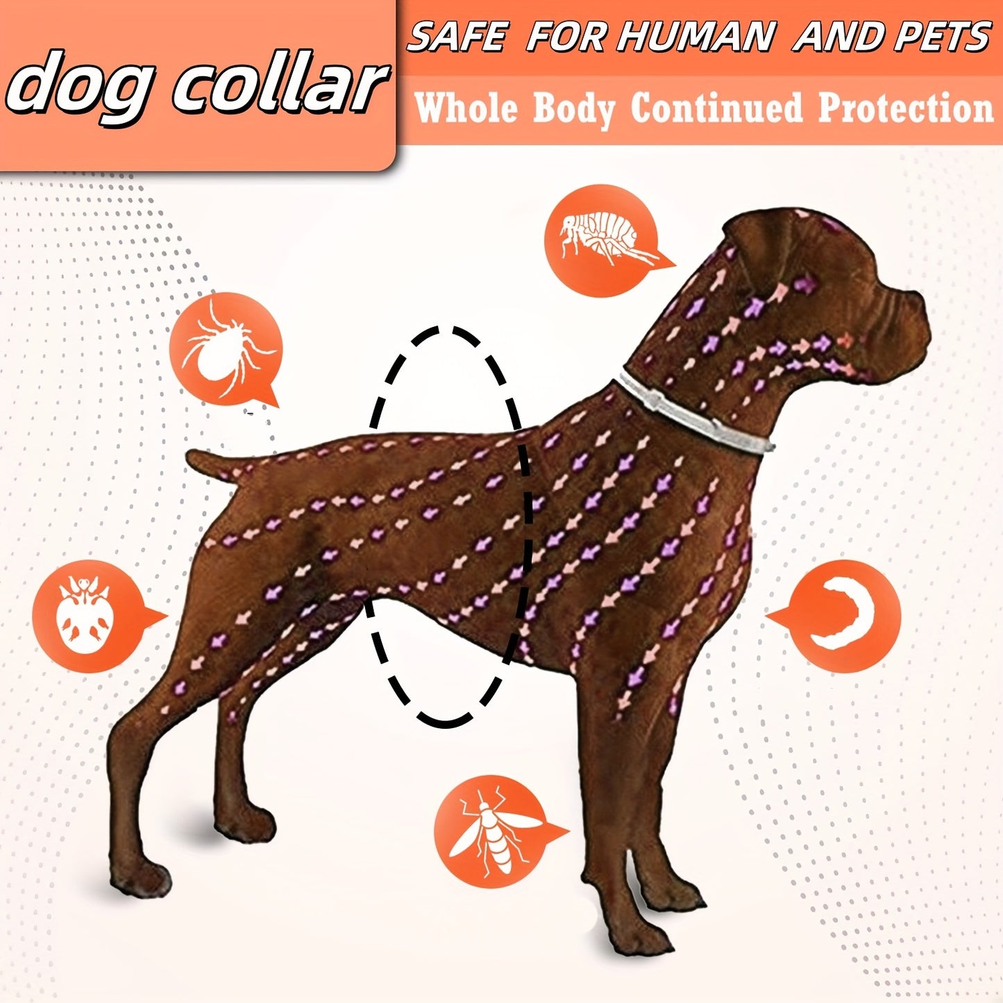 Veterinarian Recommended Dog Collar with Built-in Plant Essence Formula Waterproof Adjustable Length Lasts 12 Months