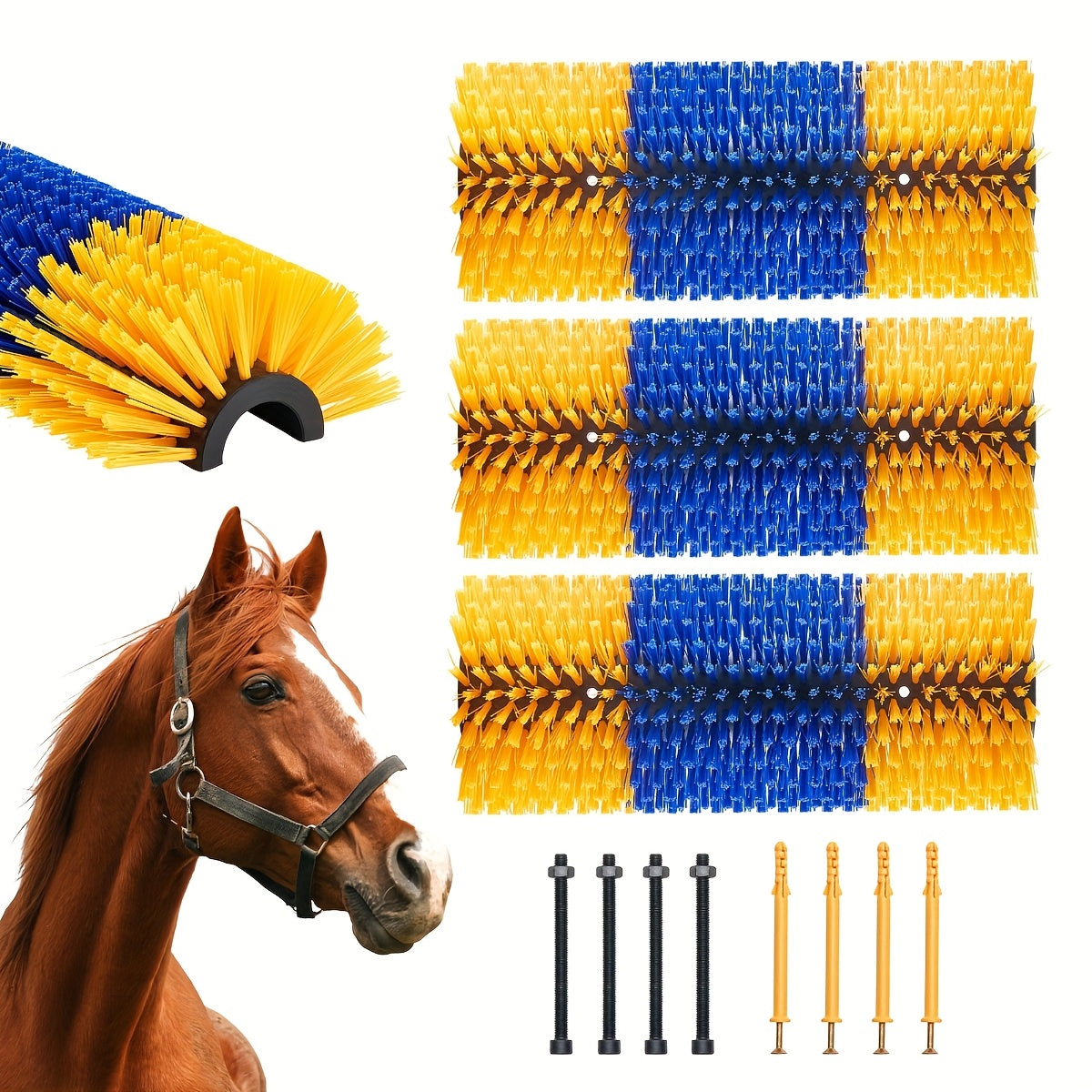 Happybuy Livestock Scratching Brush Set 2 3 6 Pieces With 6 Screws Ideal For Horses Pigs Cattle Medium Large