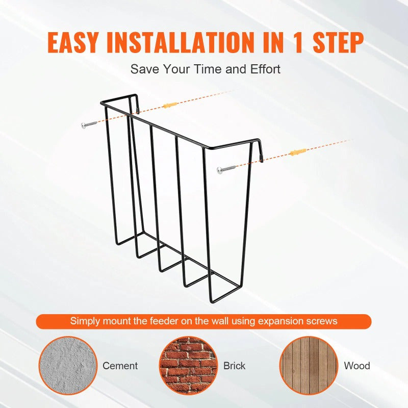 Livestock Hay Feeder 24 Gallon Wall Mounted Goat Hay Rack for Horses