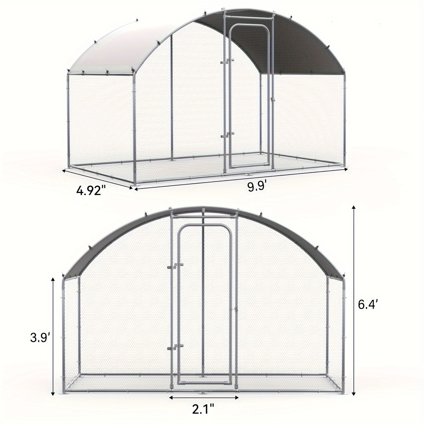 Chicken Coop Metal Large Chicken Run For Yard Heavy Duty Poultry Cage