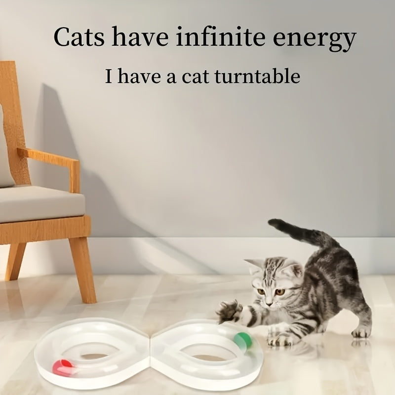 1 Piece Cat Toy Kitten Turntable Track Ball Toy Fun Interactive Entertainment