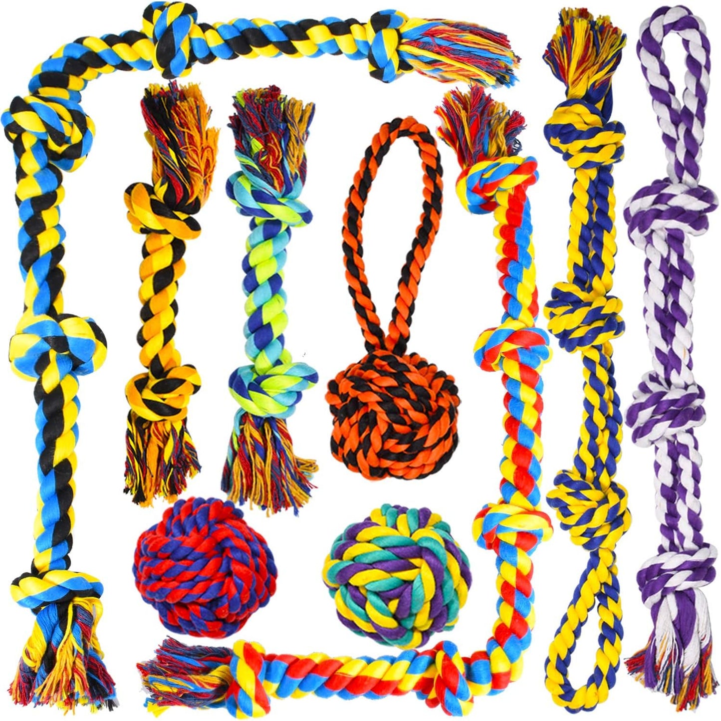 10-Pack Durable Dog Chew Toys Set for Aggressive Chewers