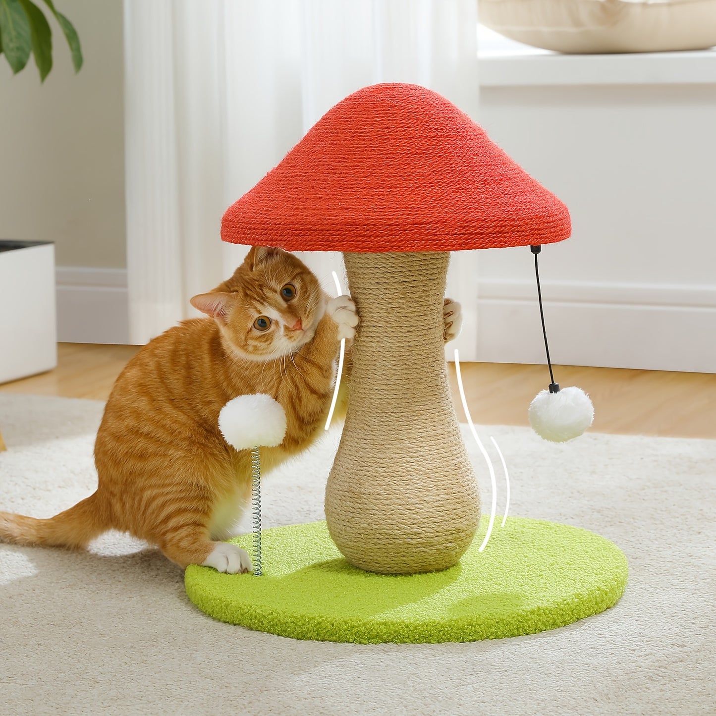 18.9 Inch Cat Scratching Post For Indoor Mushroom Scratcher