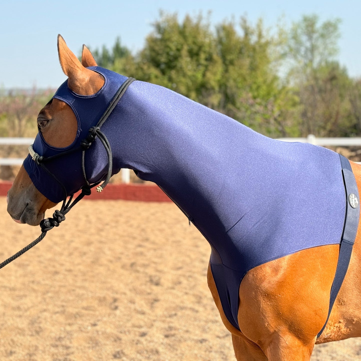 Premium Nylon Lycra Horse Head Cover Anti Wear Stretch Fit for Large Breeds Essential Equestrian Gear