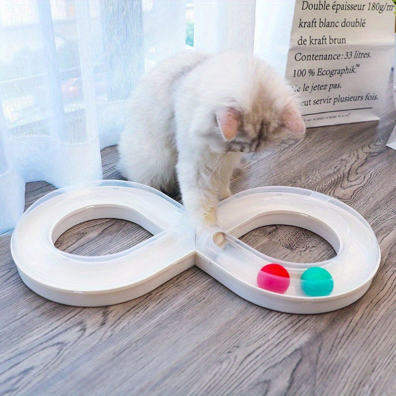 1 Piece Cat Toy Kitten Turntable Track Ball Toy Fun Interactive Entertainment