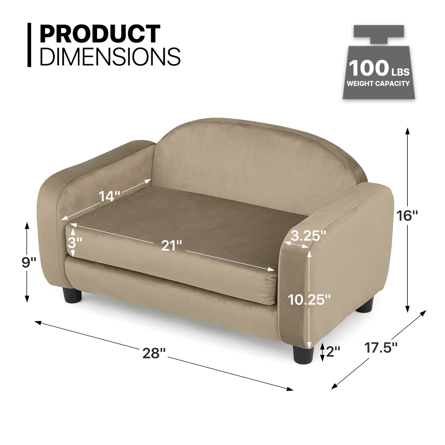 MoNiBloom Pet Sofa Dog Couch for Small Dogs and Cats