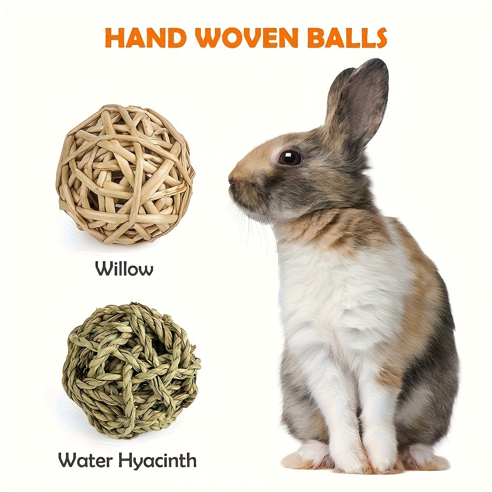 Teddy Baby Rabbit Toys Natural Timothy Hay Chews Apple Wood Sticks for Guinea Pig Hamster Chinchilla and Rat