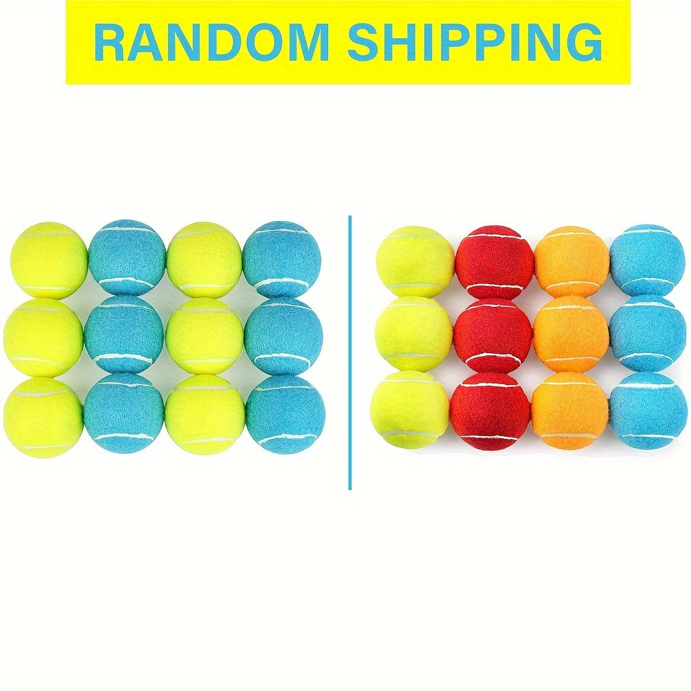 PrimePets Tennis Balls for Dogs 2.5 Inch 12 Pack Squeaky Toy
