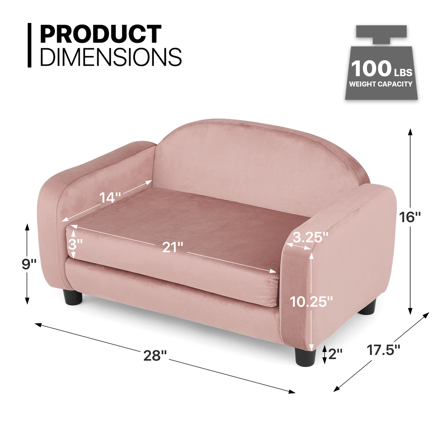 MoNiBloom Pet Sofa Dog Couch for Small Dogs and Cats