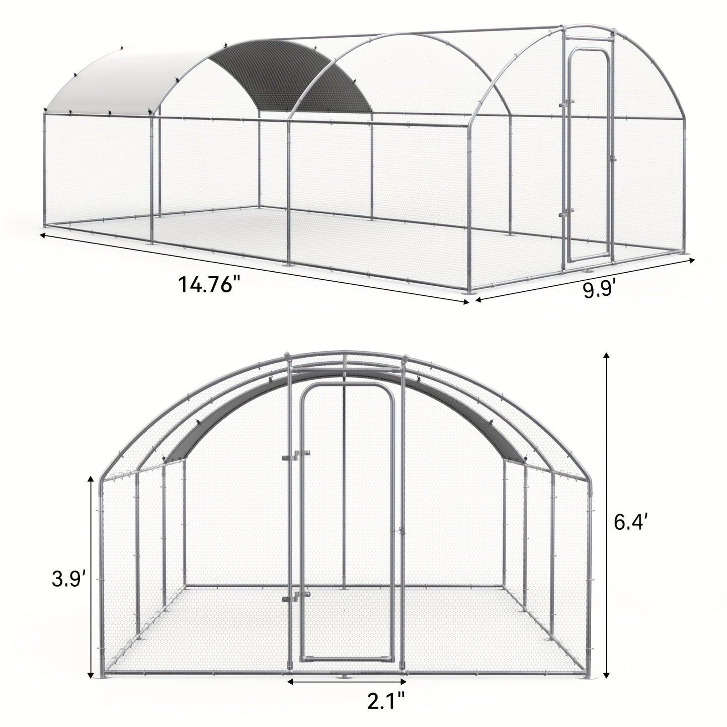 Chicken Coop Metal Large Chicken Run For Yard Heavy Duty Poultry Cage