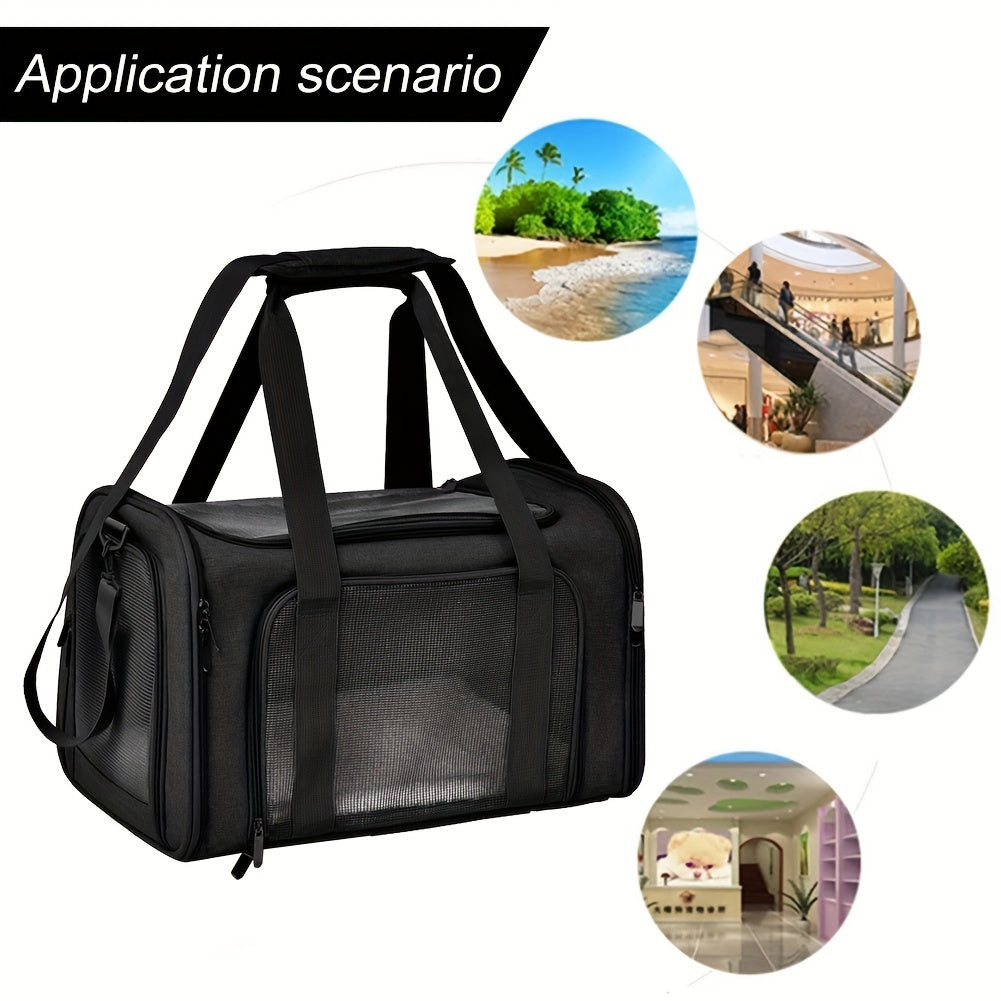 Ultra Comfy Portable Pet Carrier Bag Spacious Premium Plush Mat Safe Travel Companion for Medium Cats and Small Dogs Up to 15 Pounds