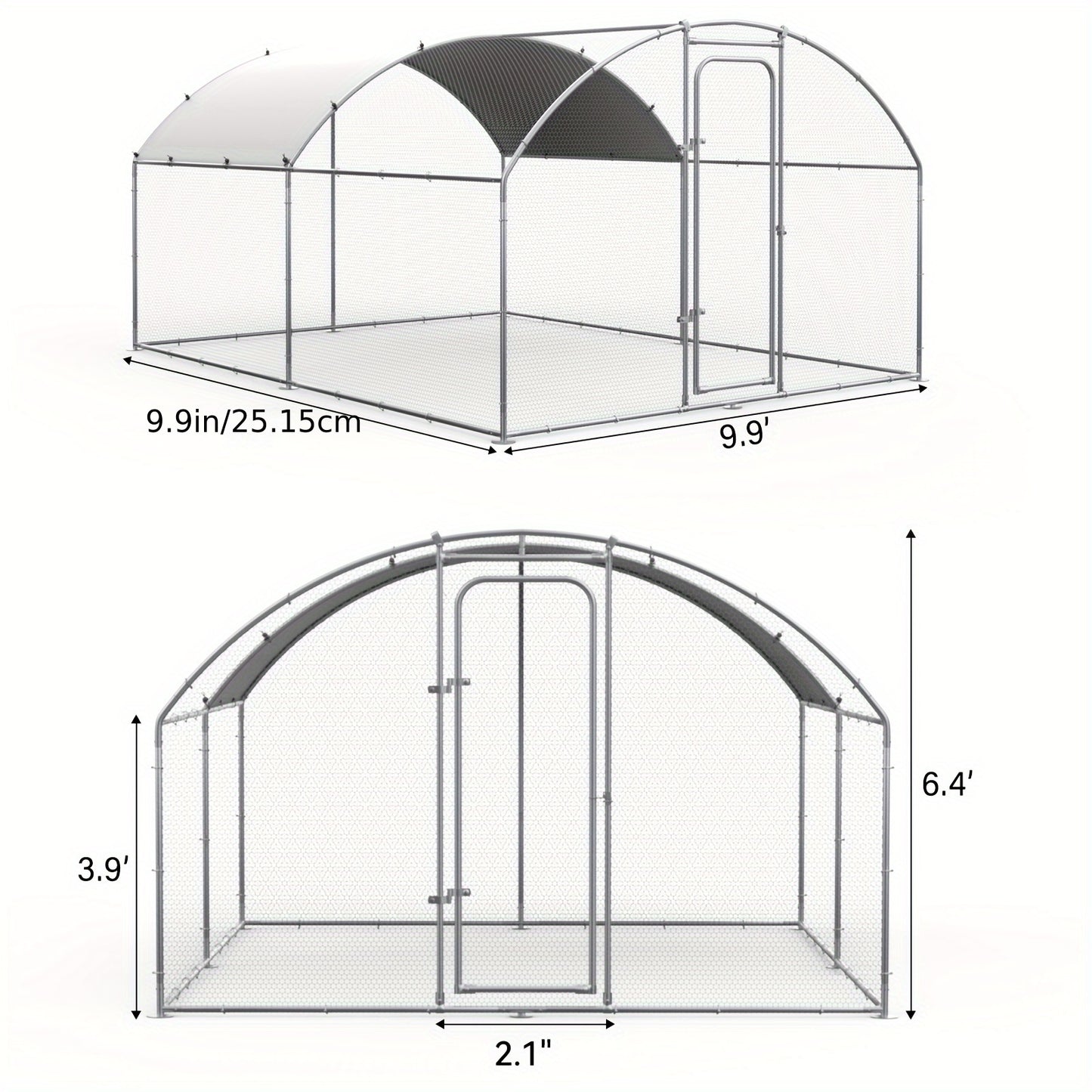 Chicken Coop Metal Large Chicken Run For Yard Heavy Duty Poultry Cage