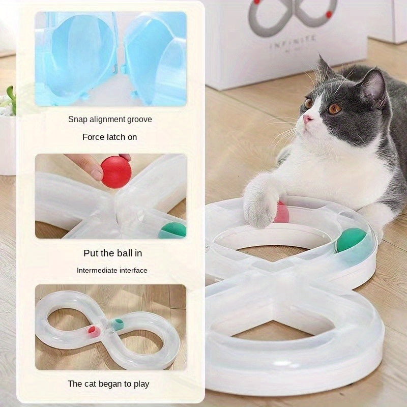 1 Piece Cat Toy Kitten Turntable Track Ball Toy Fun Interactive Entertainment
