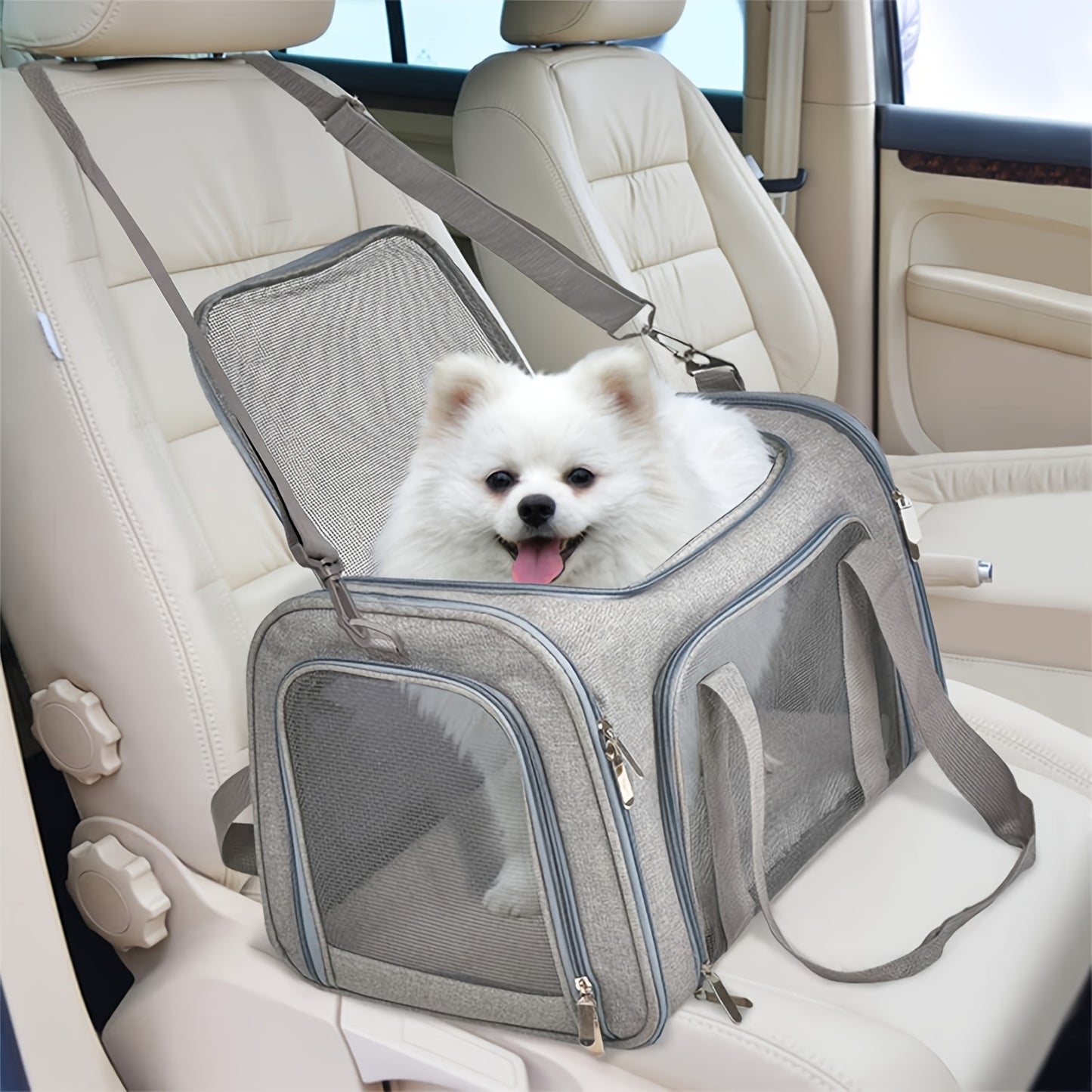 Ultra Comfy Portable Pet Carrier Bag Spacious Premium Plush Mat Safe Travel Companion for Medium Cats and Small Dogs Up to 15 Pounds