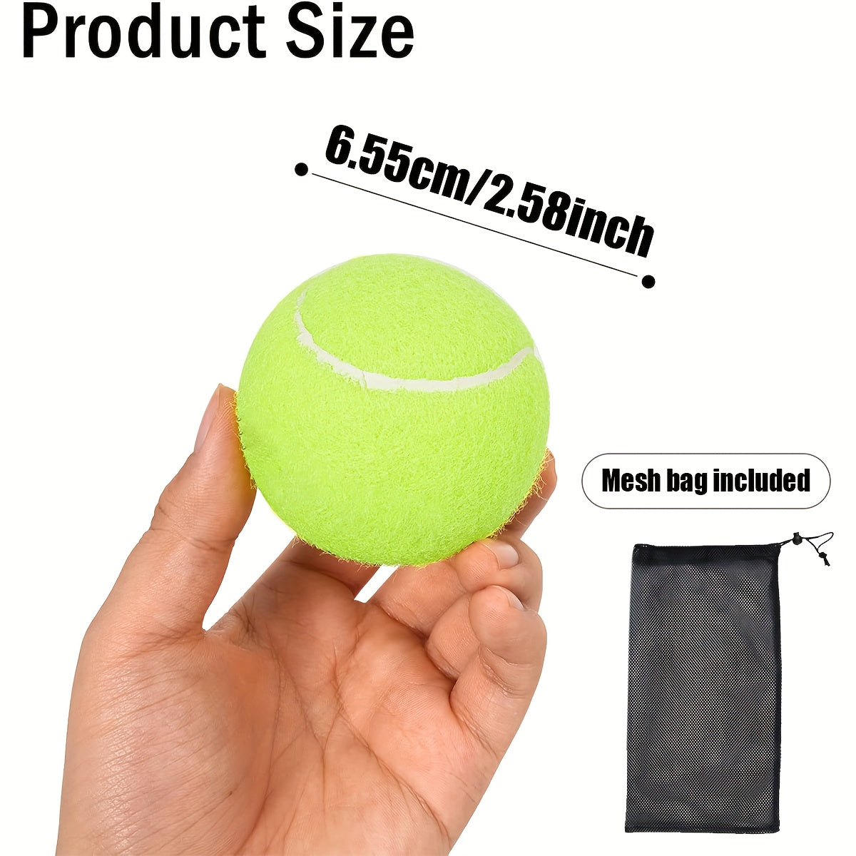18pcs High-Visibility Neon Green Tennis Balls with Carry Bag
