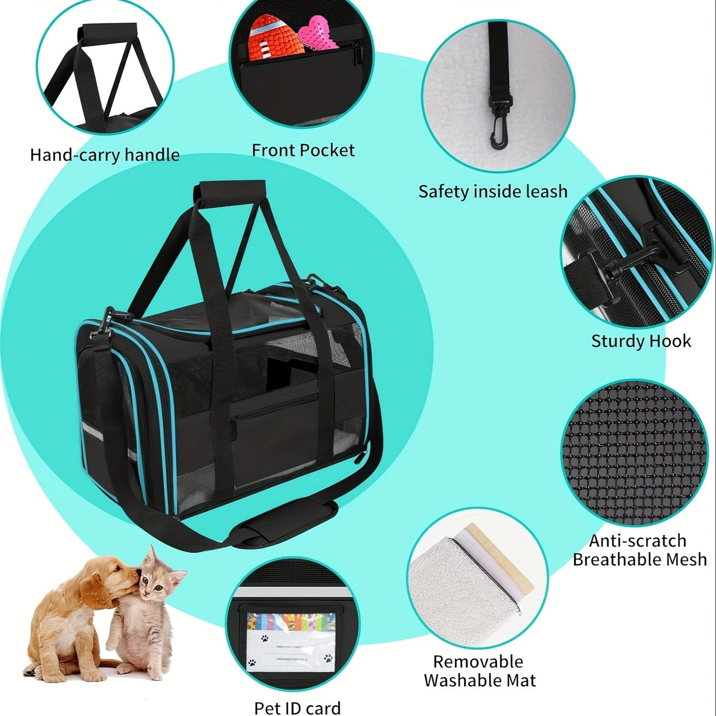 TSA-Approved Soft-Sided Cat Carrier with Cozy Fleece