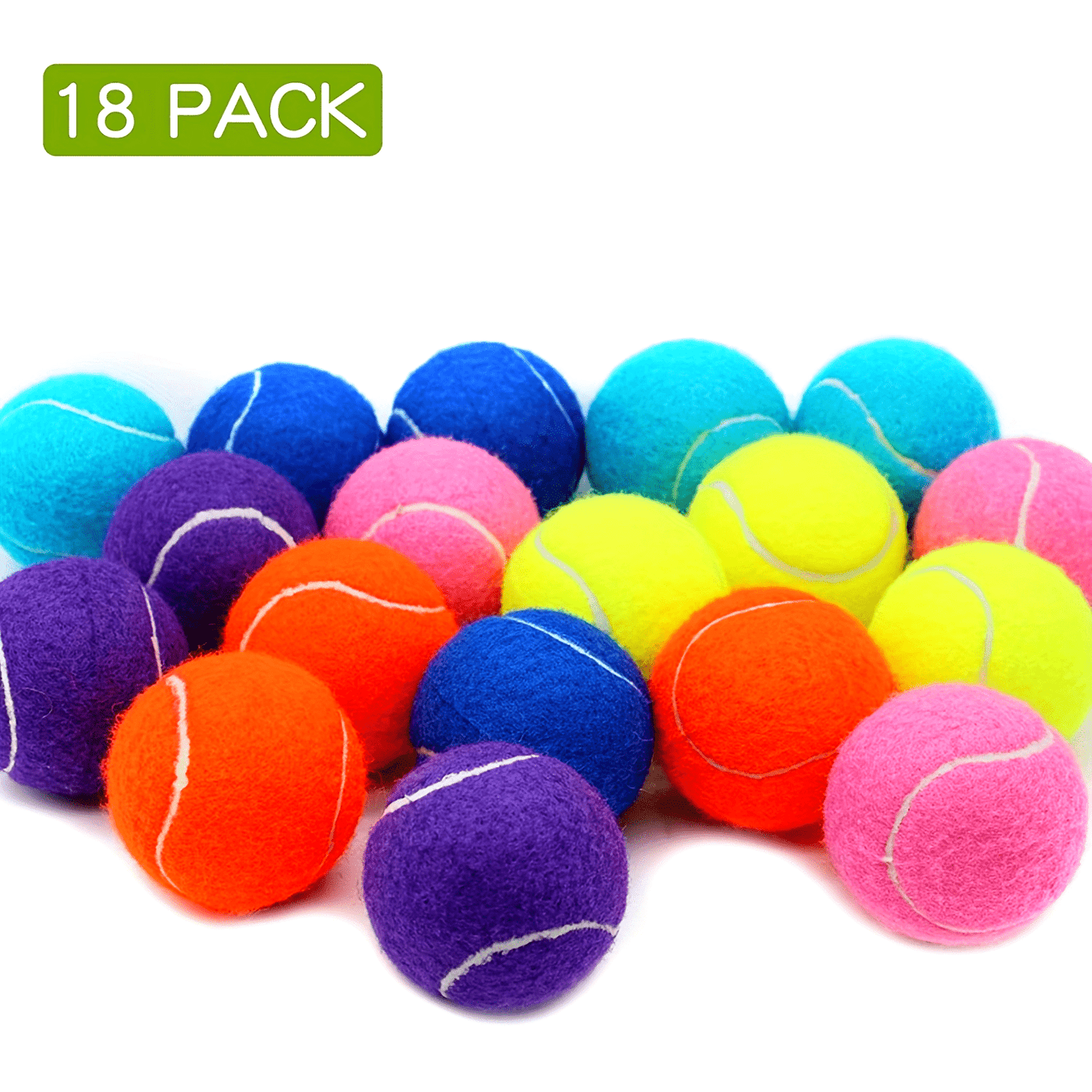 18pcs Training Tennis Balls Practice Balls With Mesh Bag Pet Dog Playing Balls Suitable For Beginner Tennis Training