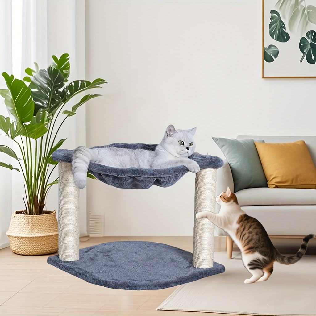 Cat Tree Tower Multi Level Plush Cat Condo with Cat Beds Scratch Pads Scratching Posts and Hunting Toys Ideal for Adult Cats and Kittens Sturdy Structure Easy to Assemble Indoor Cat Furniture