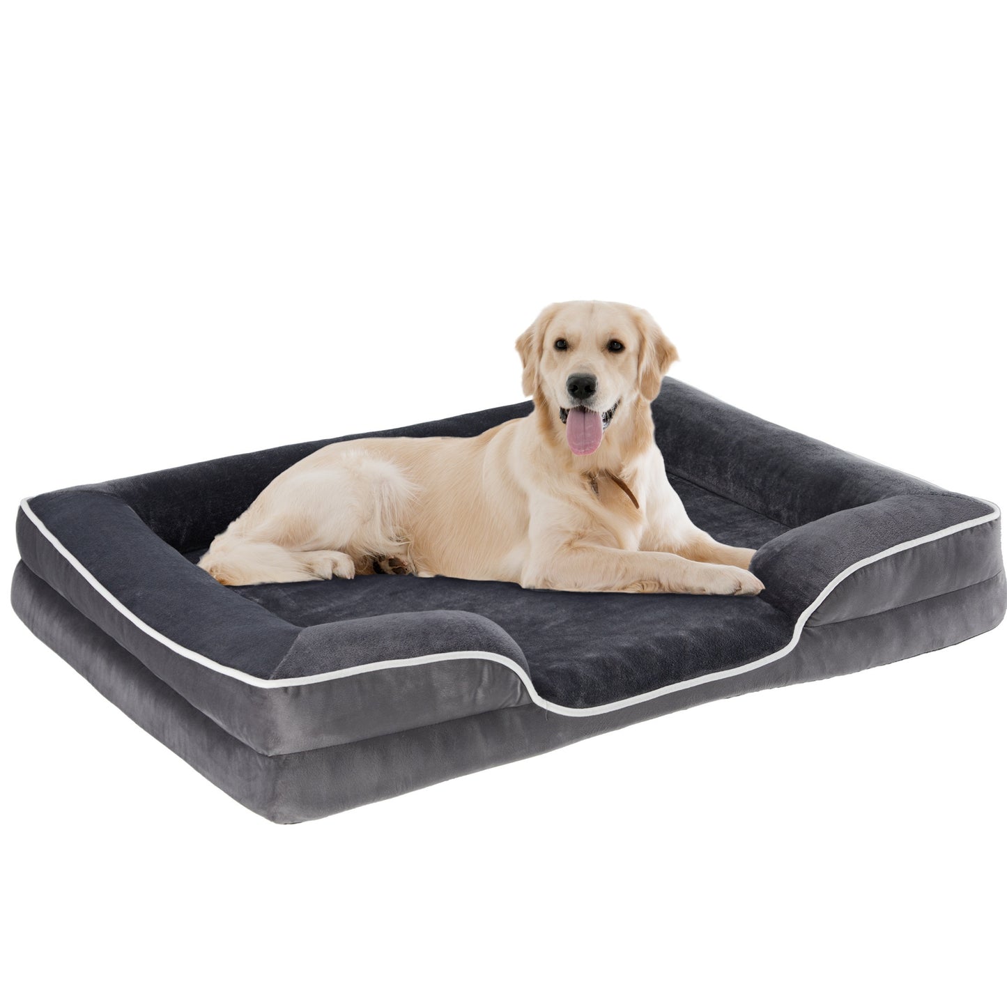 1pc MCQ Orthopedic Dog Bed with Washable Cover and Non-Slip Base