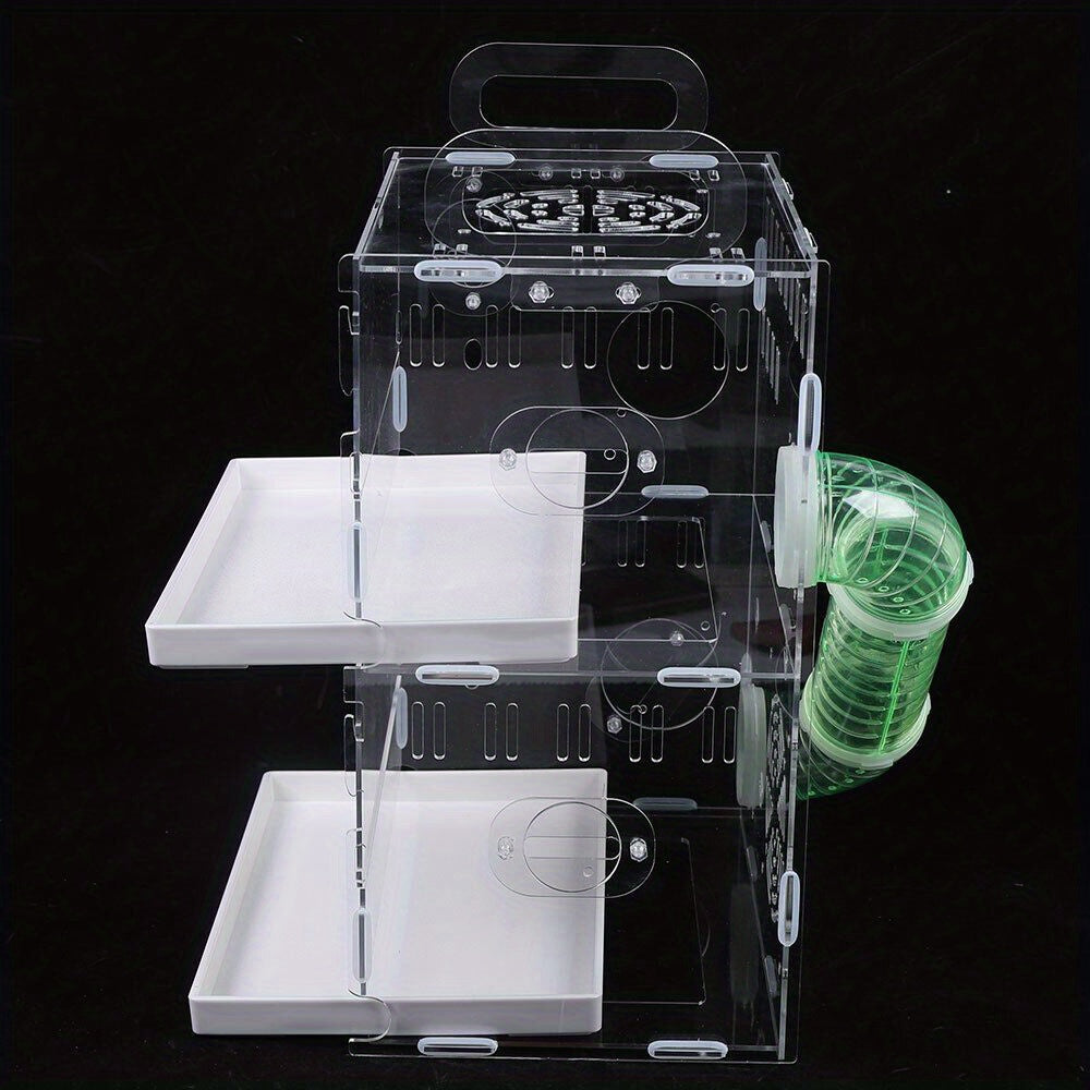2 Layer Acrylic Transparent Hamster Cage Acrylic Hamster Breeding Cage Hamster Luxury Palace Rat Cage Mouse Habitat Pet Game House