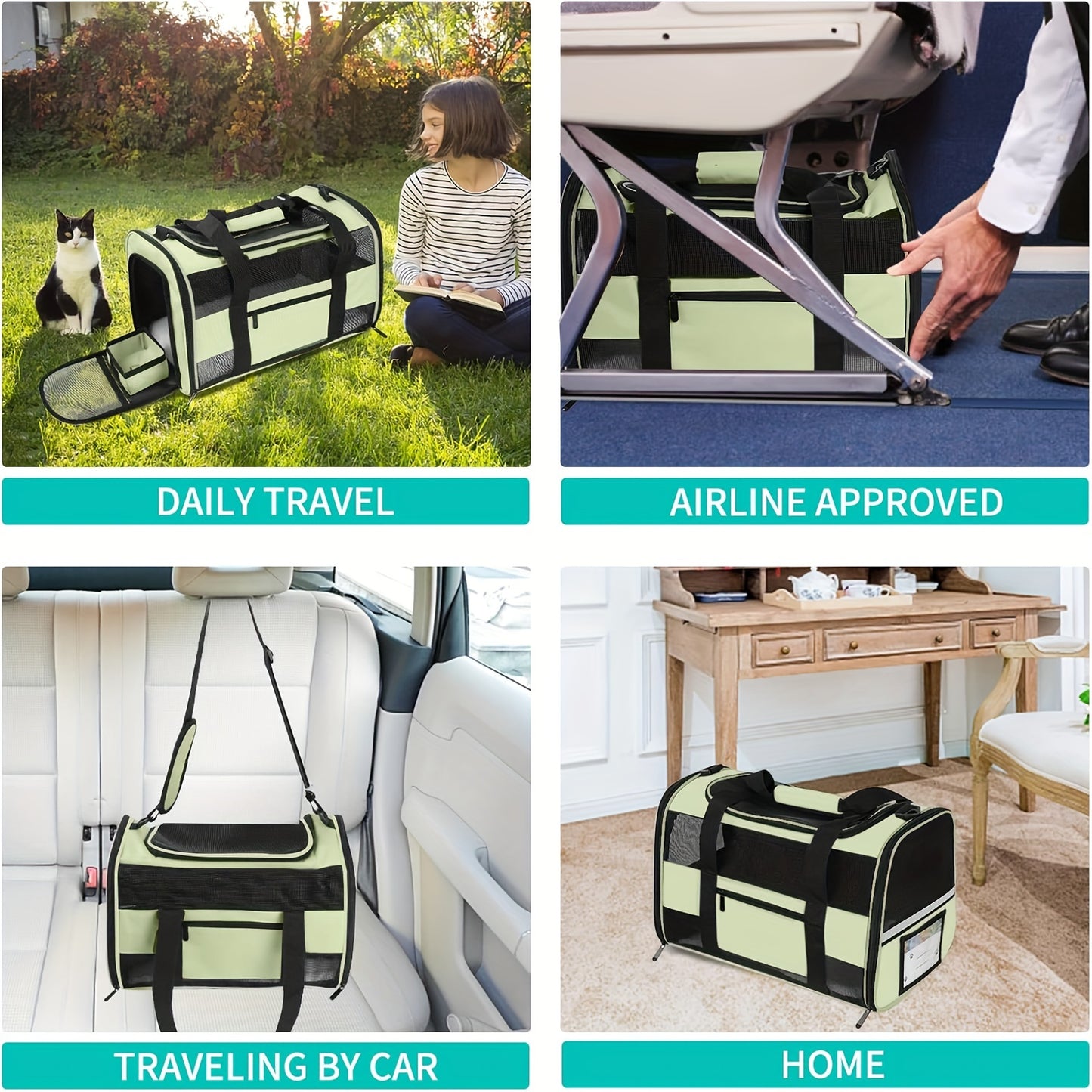 TSA-Approved Soft-Sided Cat Carrier with Cozy Fleece