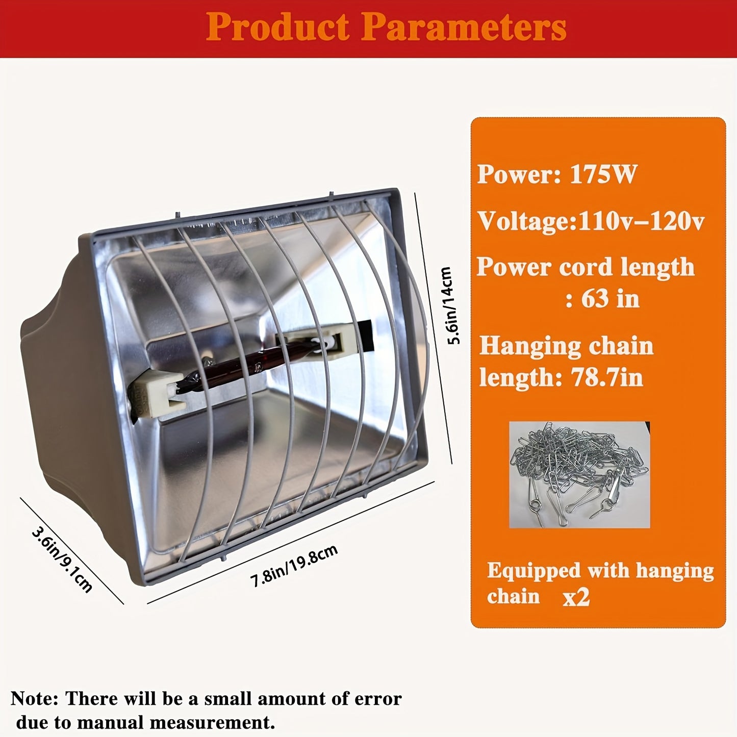 Adjustable Chicken Brooder Lamp 175250W Height and Temperature Control for Poultry and Livestock Durable Aluminum Alloy with AntiFall Design