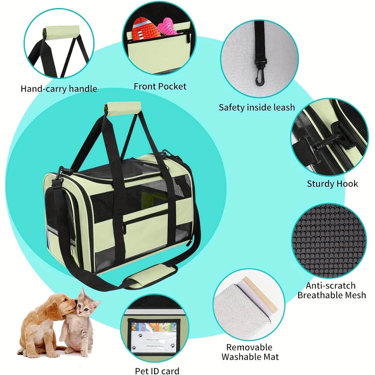 TSA-Approved Soft-Sided Cat Carrier with Cozy Fleece