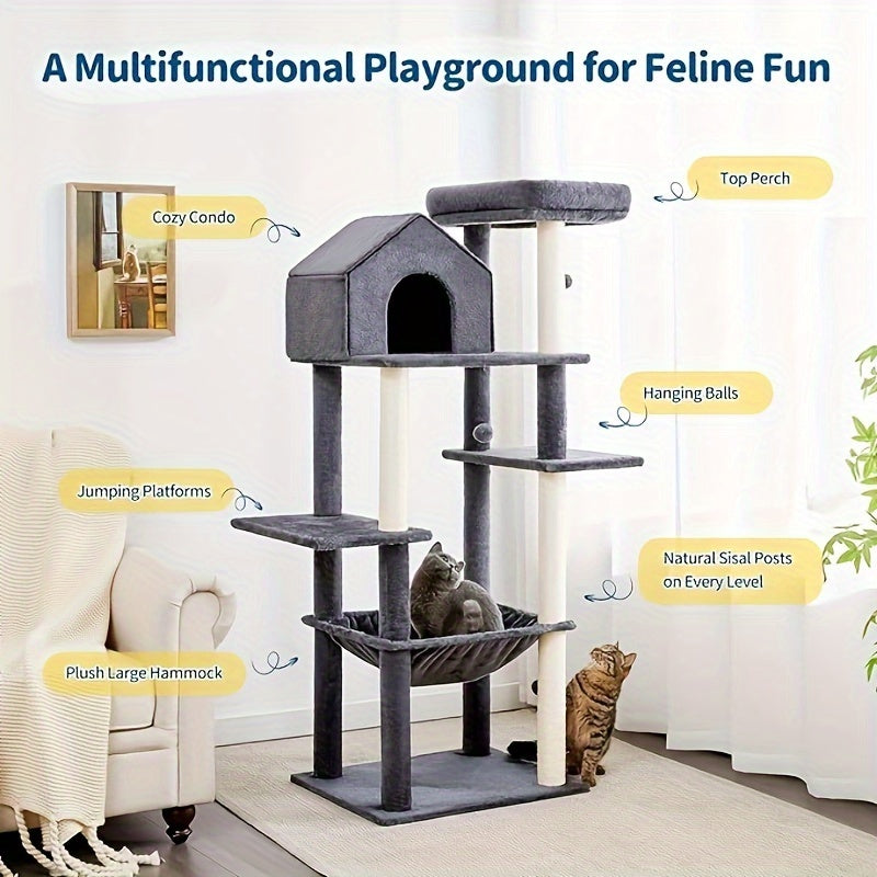 Made4Pets 60 Inch Cat Tower for Indoor Cats and More