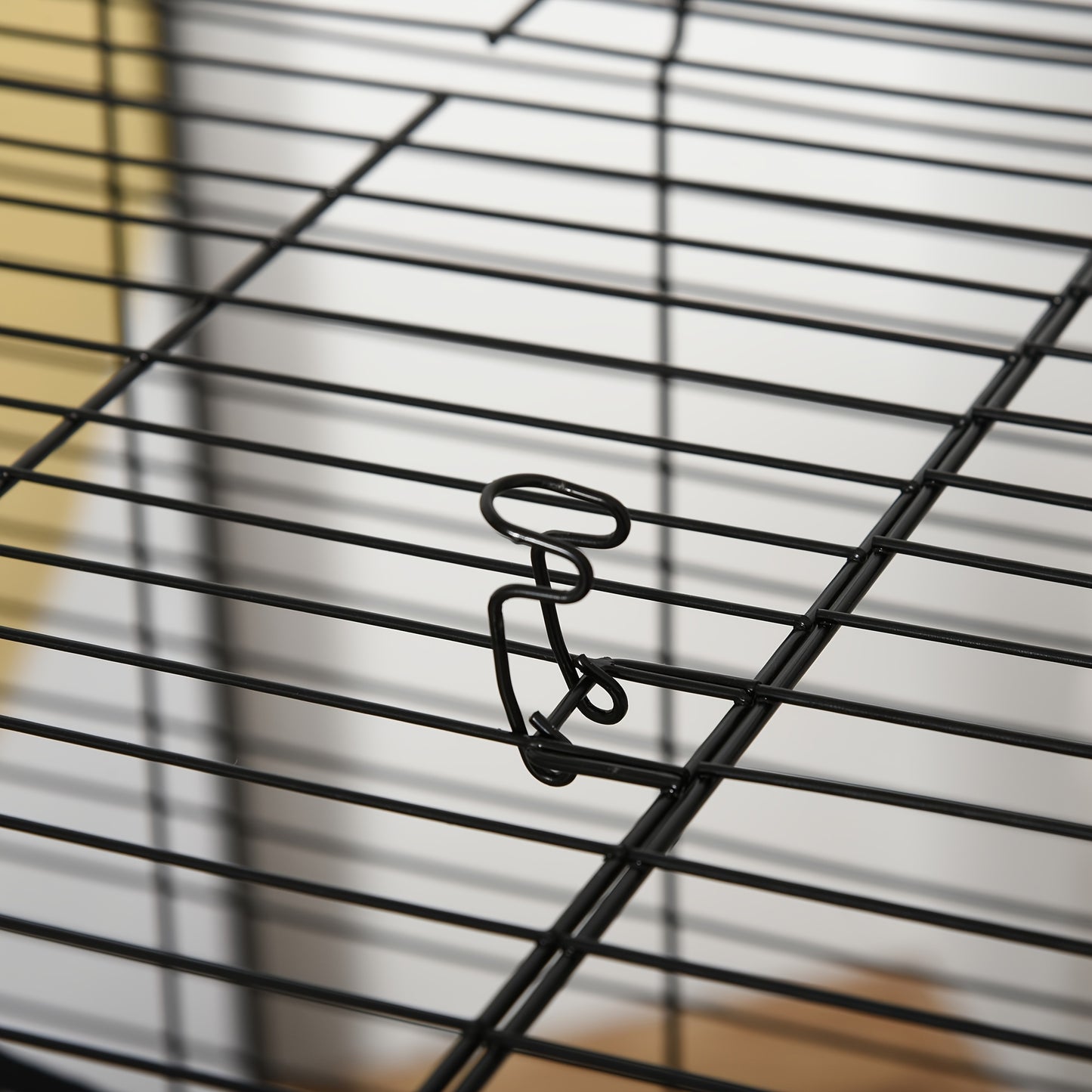 PawHut 42" Ferret Cage with Wheels and Hammocks, Black