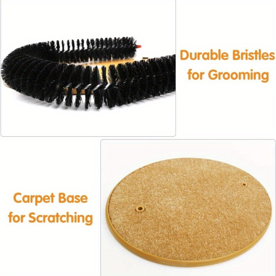 1 Set Cat Scratcher Brushes Indoor Cats Arch Self Groomer Scratching Board Hair Brush For Shedding Face Head Deshedding Post With Cute Kitten Toy
