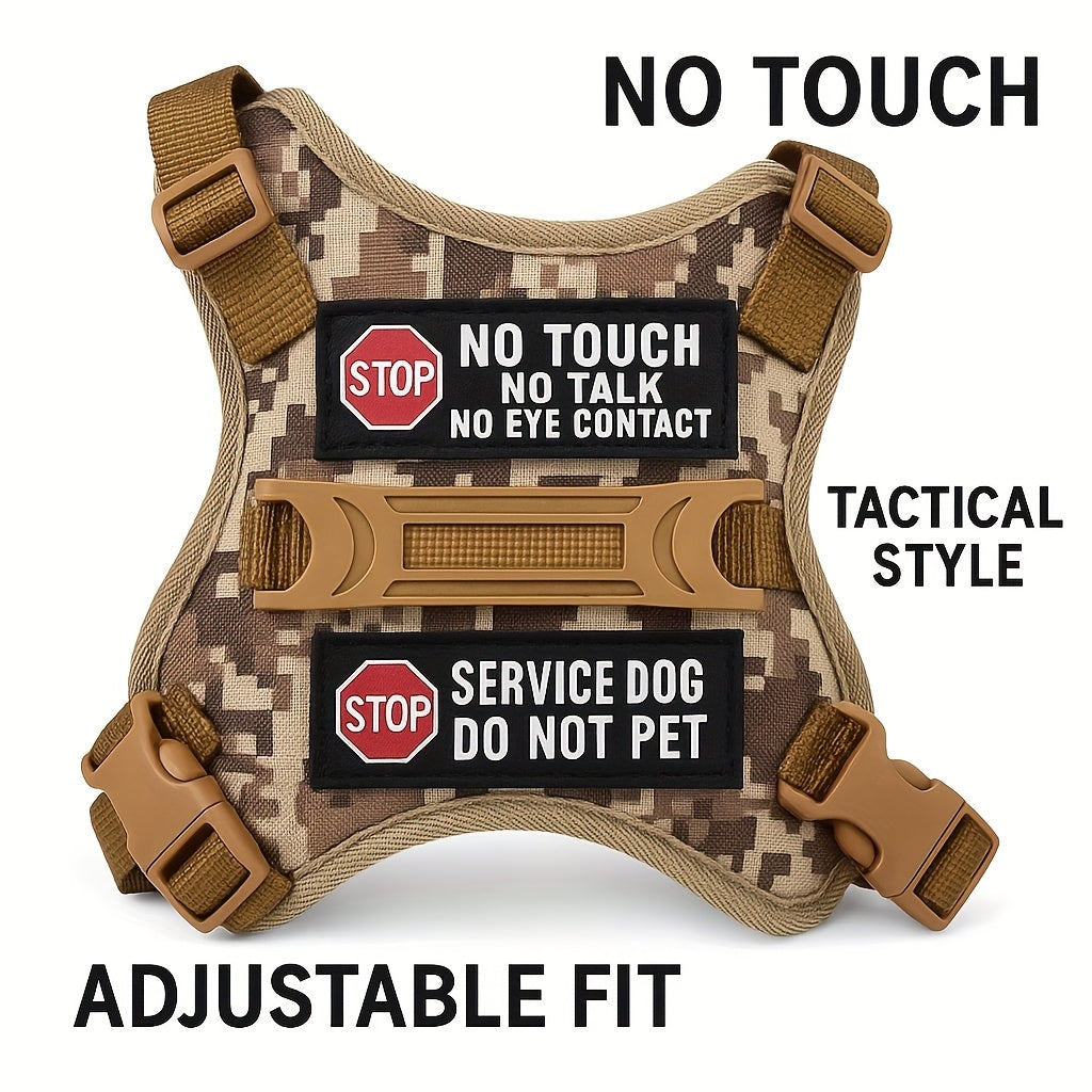Tactical Pet Harness Vest For Cats Or Small Dogs Adjustable Reflective Outdoor Vest With Safety Buckles No Touch No Talk Patch