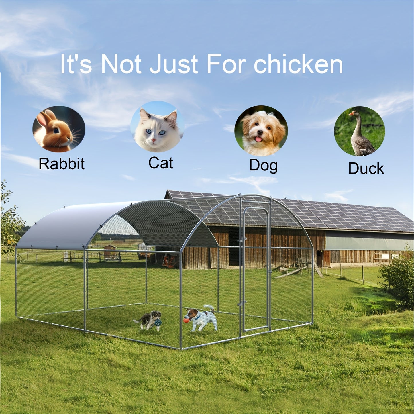 Chicken Coop Metal Large Chicken Run For Yard Heavy Duty Poultry Cage