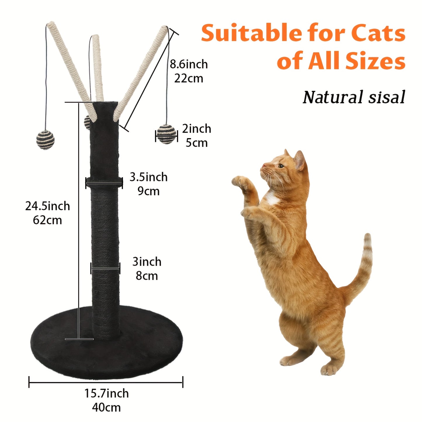 Large Deluxe Cat Tree Tower Multi-level Indoor Cat Condo Sisal-covered Scratching Posts Padded Perches Hammocks Secret Cat Den Plush Mouse Climbing Rope Stable Anti-tilt Design