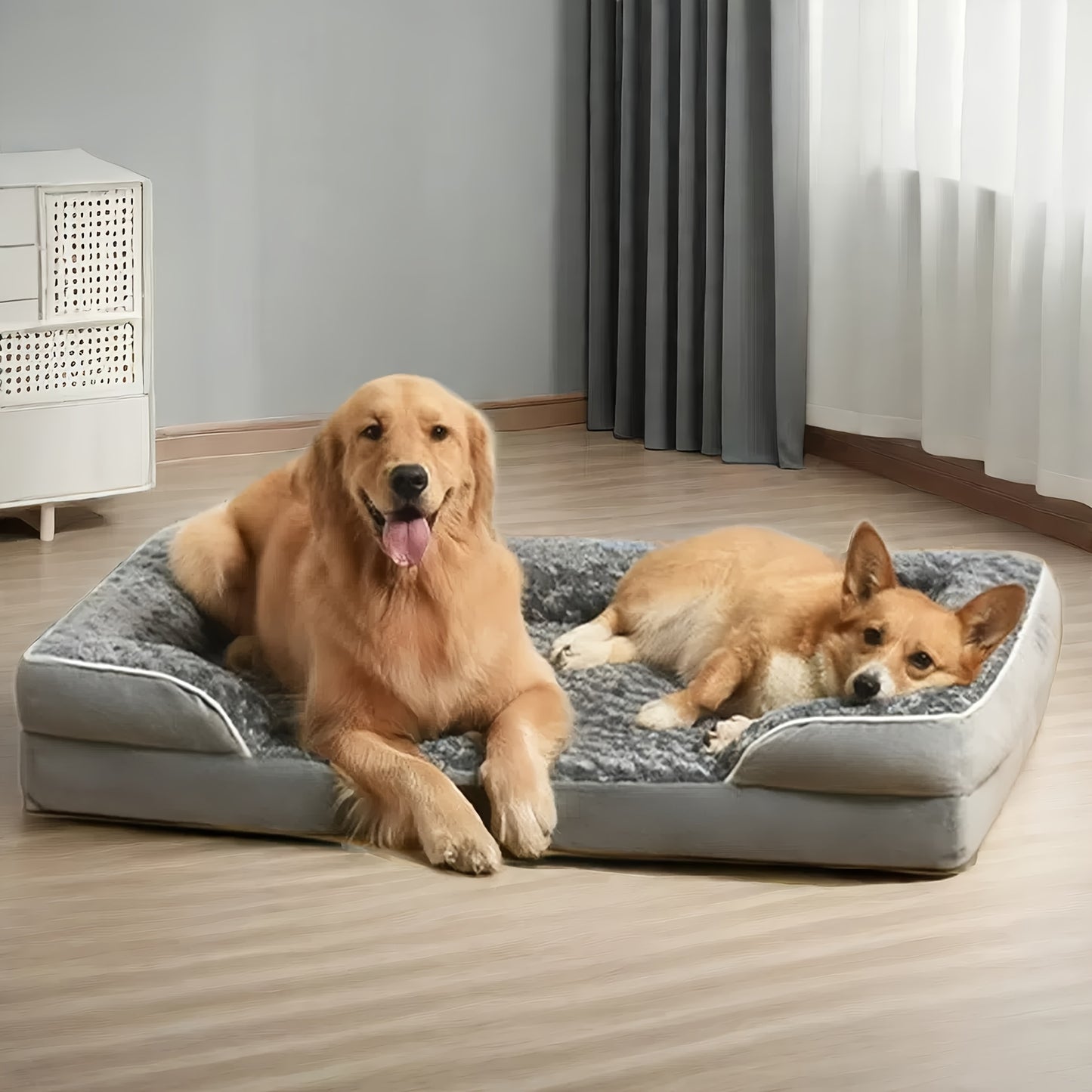 XL Orthopedic Dog Bed for Extra Large Dogs - High Quality Sofa Style Pet Sleeper with Washable Removable Cover and Non Slip Memory Foam