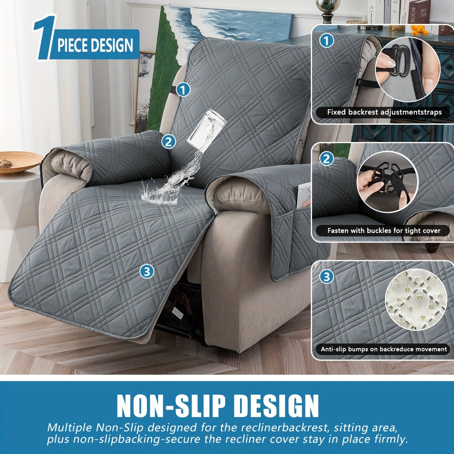 1pc 100% High Quality Recliner Chair Cover Non Slip