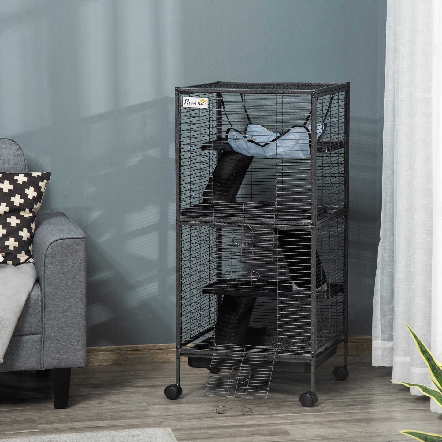 Metal Chinchilla Cage with Hammock & Wheels