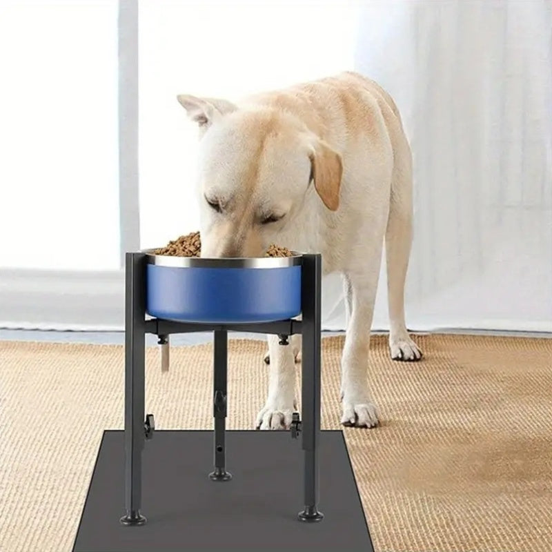 1pc PetFeast Adjustable Height Iron Dog Bowl Stand Elevated Feeder for Medium to Large Dogs 7 to 11 Inch Width 14.5 Inch Height Range Durable Metal Pet Food Holder