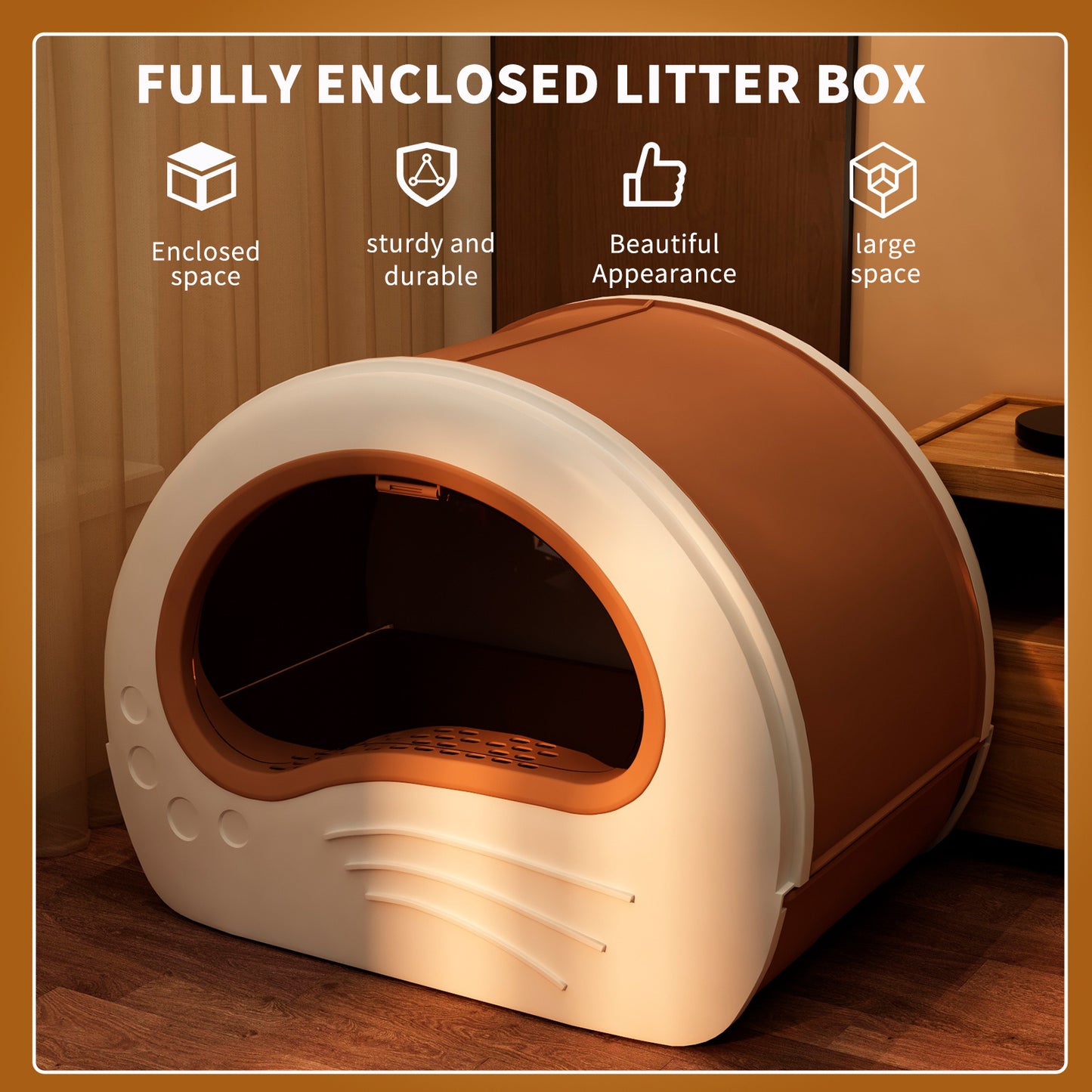 Exquisite Aesthetic Cat Litter Box Fully Enclosed Rounded Shape Durable Easy to Clean Comfortable Toilet Solution for Cats