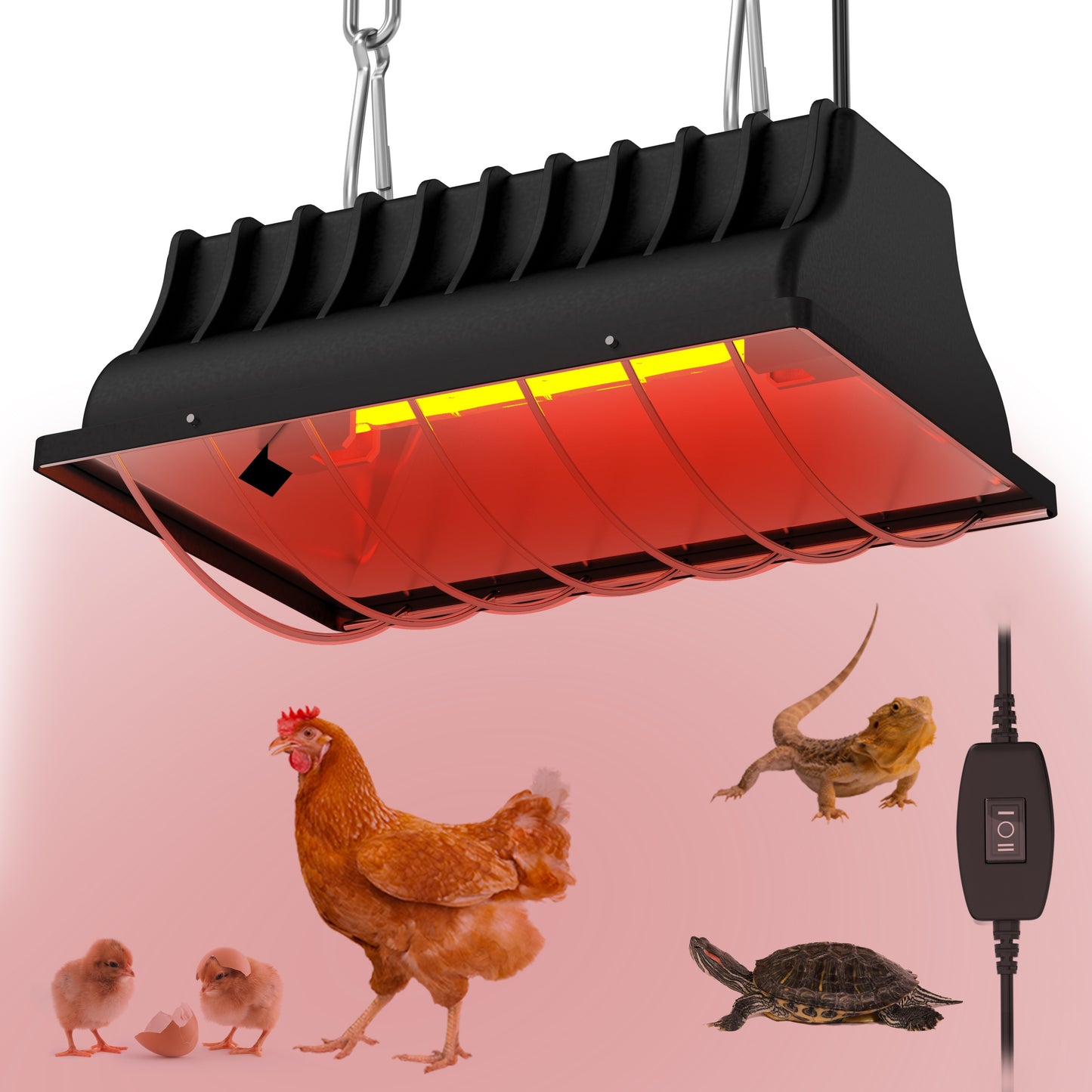 Adjustable Chicken Brooder Lamp 175250W Height and Temperature Control for Poultry and Livestock Durable Aluminum Alloy with AntiFall Design