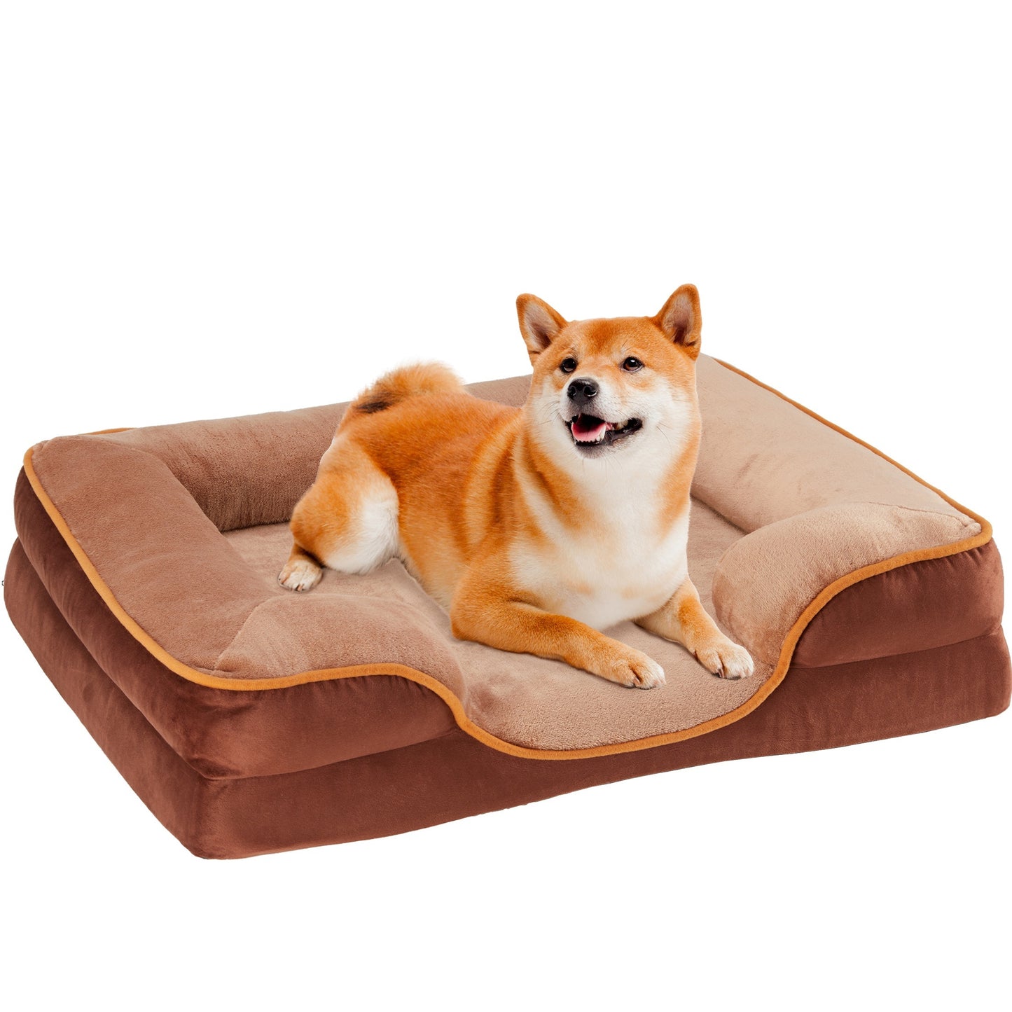 1pc MCQ Orthopedic Dog Bed with Washable Cover and Non-Slip Base
