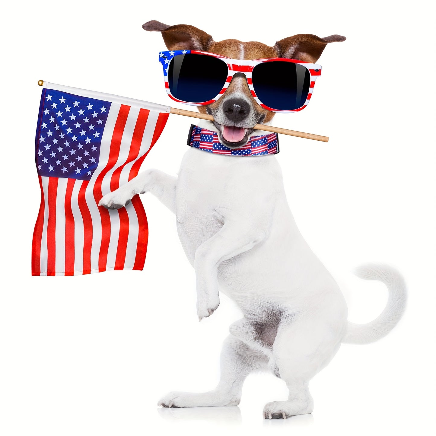 3Pcs American Flag Dog Collars Adjustable Soft Comfortable Pet Collars for Cats Dogs and Puppies Large