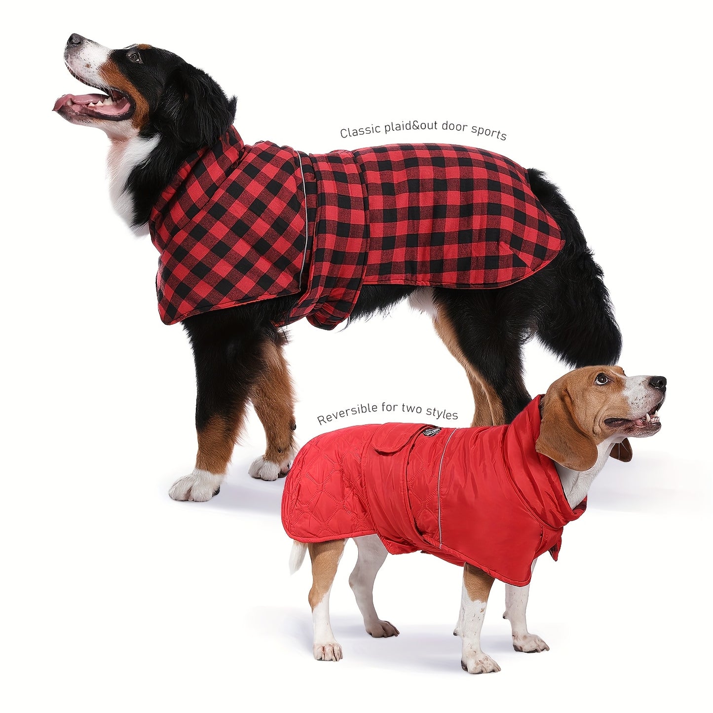 Reversible Dog Winter Coat - Waterproof Insulated Jacket