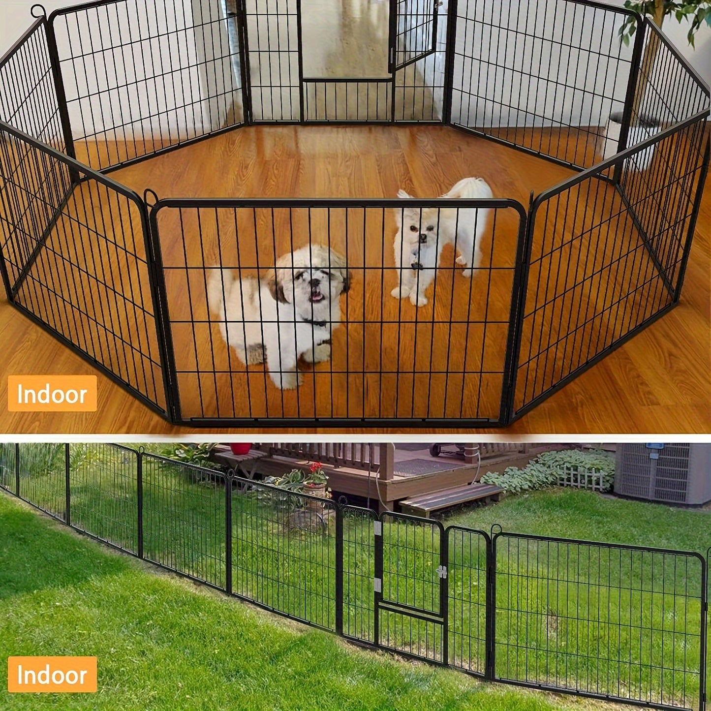 OFIKA Heavy Duty Metal Dog Playpen for Medium Small Animals